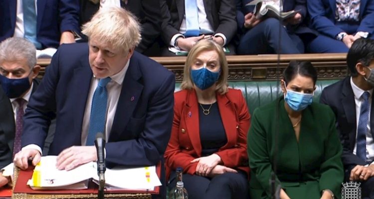 Boris Johnson en la Sala de los Comunes.