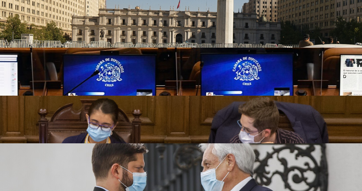 Fotos con autoridades del Gobierno, Convención y Congreso ante resultados Cadem