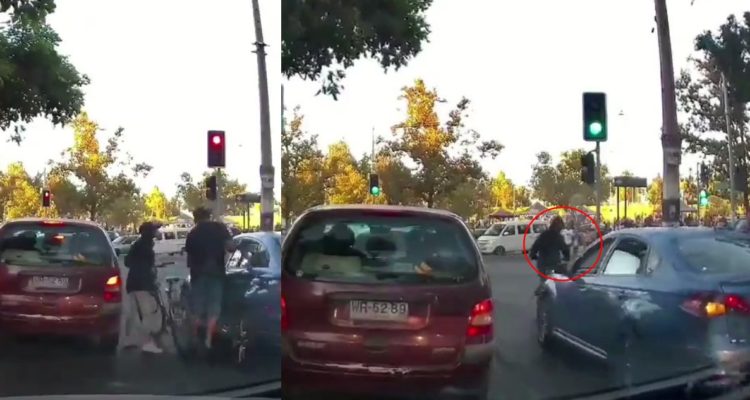 Conductor atropella a ciclista en Santiago