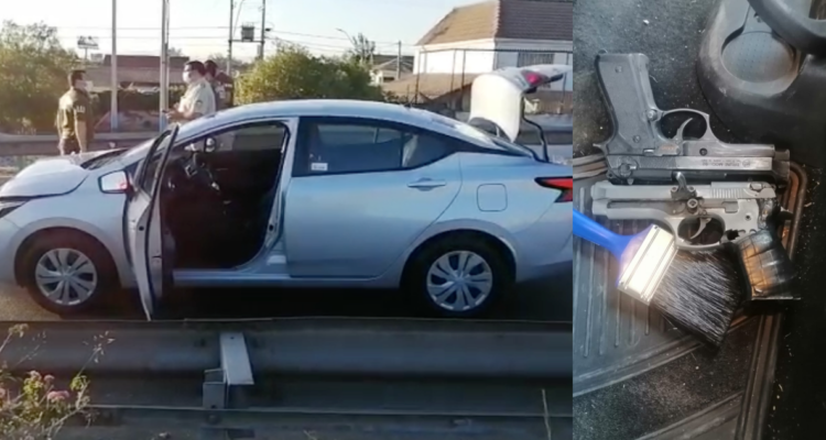 Cuatro detenidos en la Autopista del Sol por robo de auto: los sorprendió un coronel de Carabineros