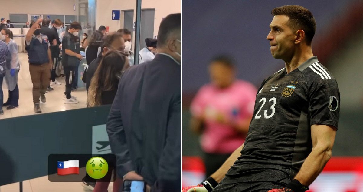 Dibu Martínez le puso picante a la llegada argentina a Chile.
