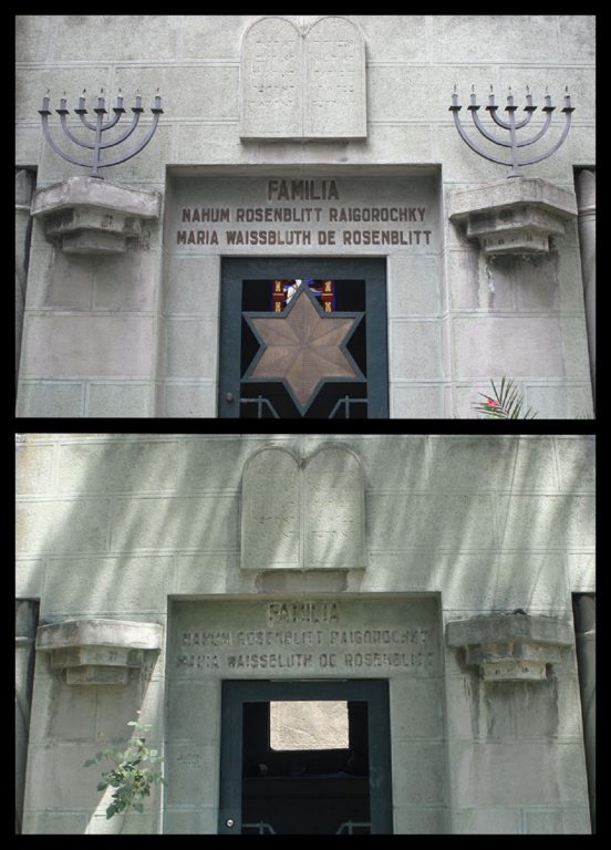 Mausoleo Rosenblitt Waissbluth, antes y después.