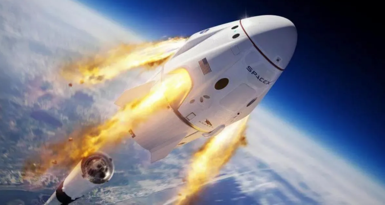 Falcon 9 en el espacio representación gráfica