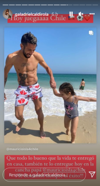 Mauricio Isla y su hija 