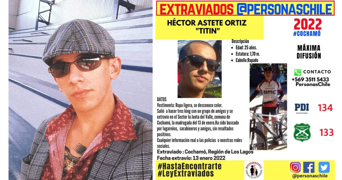 Joven extraviado en Cochamó