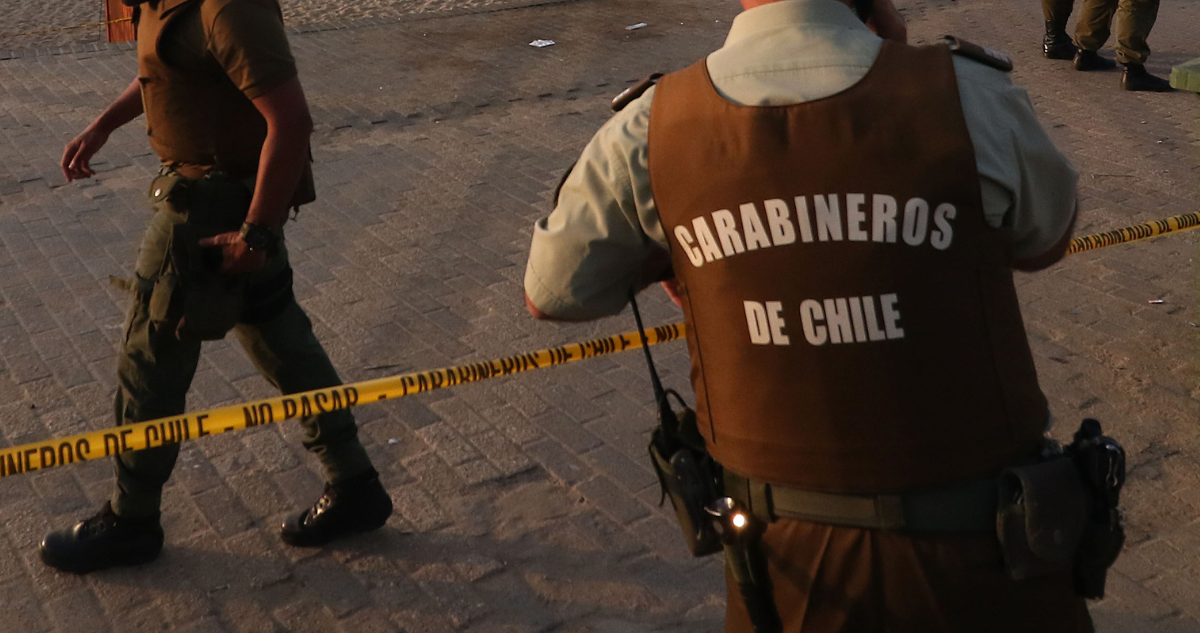 Carabineros realizando diligencias por disparo