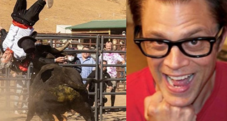 Johnny Knoxville siendo golpeado por un toro