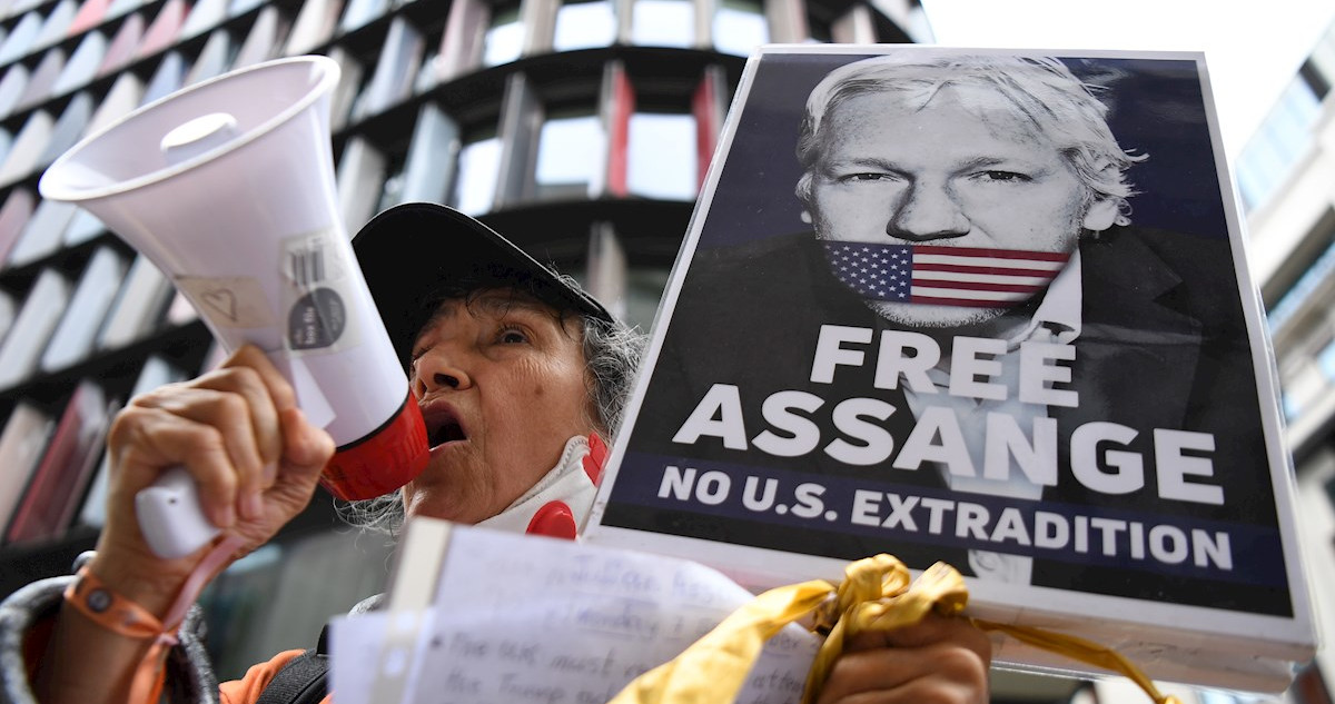 Protestas en favor de Assange.