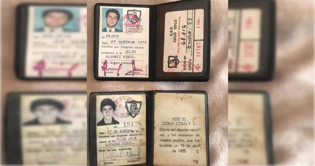 Los antiguos carnet de socio del club de Julio Álvarez, convencional socialista. 