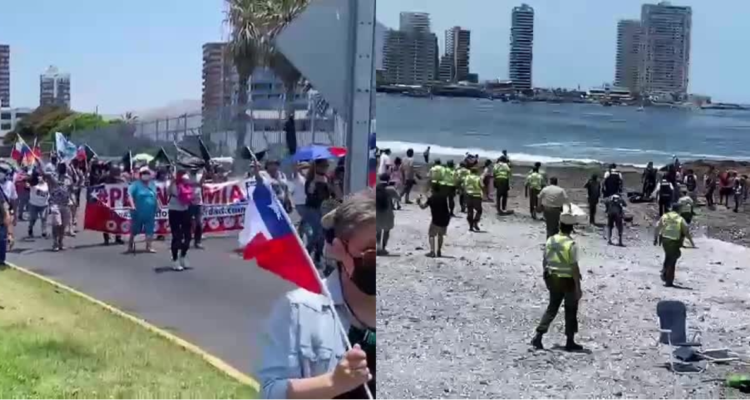 Marcha contra la migración en Iquique