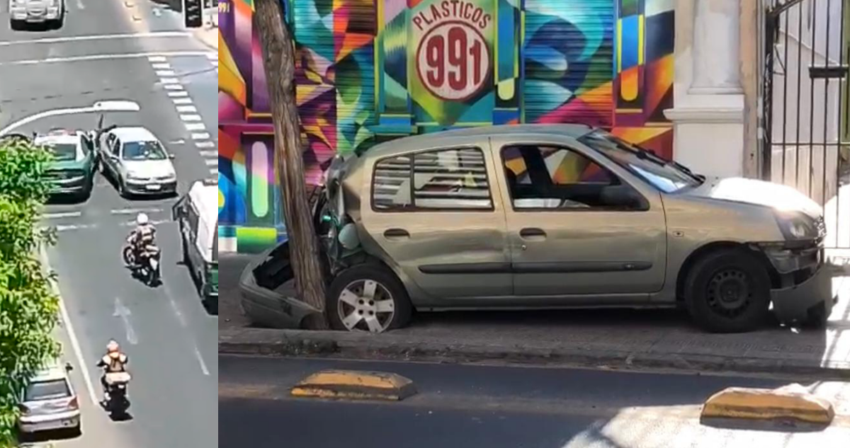 Mujer vio a Carabineros y huyó marcha atrás en la RM: impactó a 6 autos, incluido una radiopatrulla