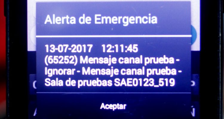 Onemi realizará nuevas pruebas del sistema SAE en cinco comunas de la región Metropolitana