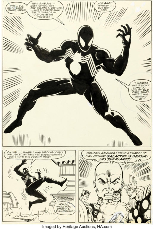 página del cómic de Spiderman