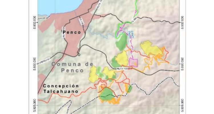 Área proyecto tierras raras de Penco