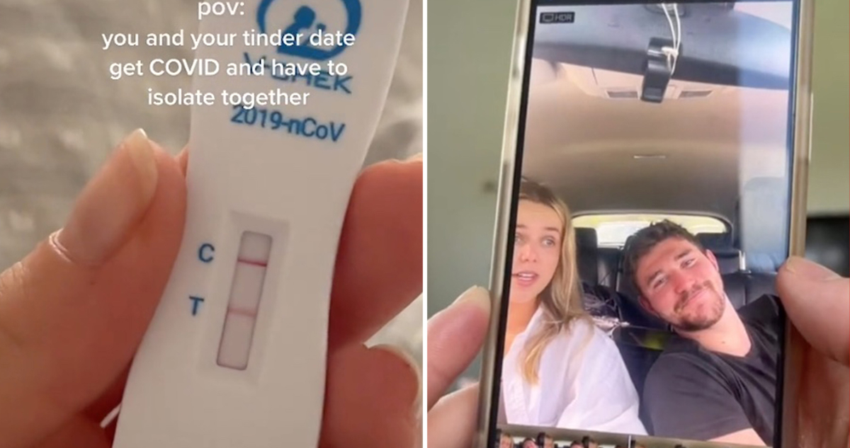 Era su primera cita de Tinder, dieron positivo a covid y terminaron en cuarentena juntos.