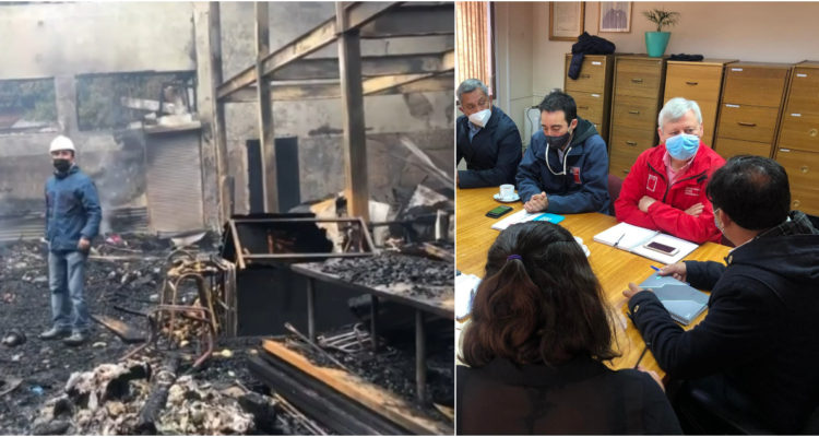 reunión por incendio de mercado municipal en Calbuco