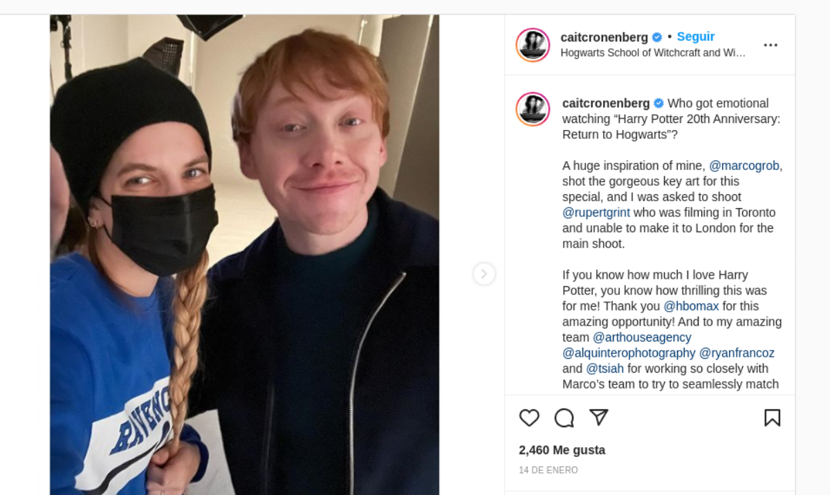 Rupert Grint grabando Harry Potter: regreso a Hogwarts