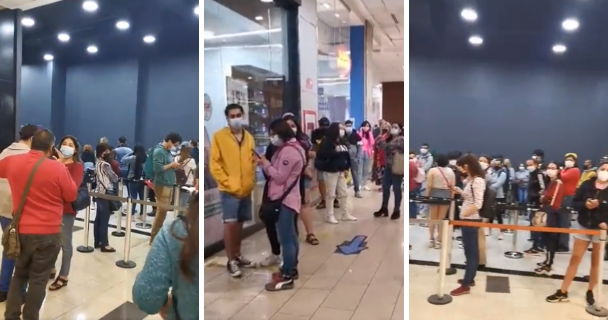 Aglomeración toma de PCR Mall del Centro