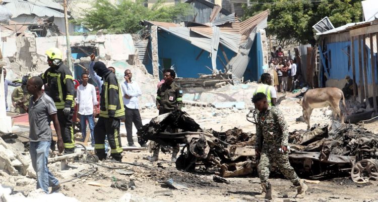 Restos del atentado en Somalia.