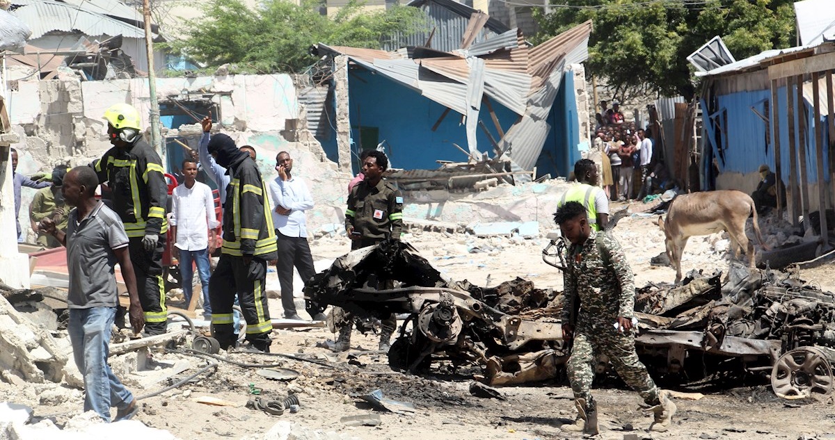 Restos del atentado en Somalia.