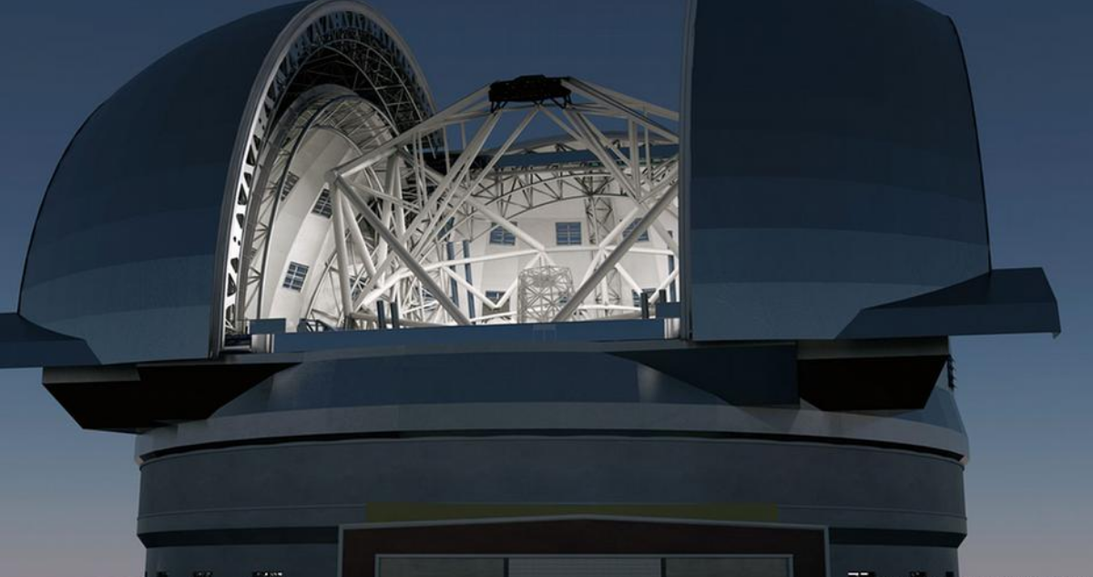 Ilustración del telescopio europeo instalado en Cerro Paranal