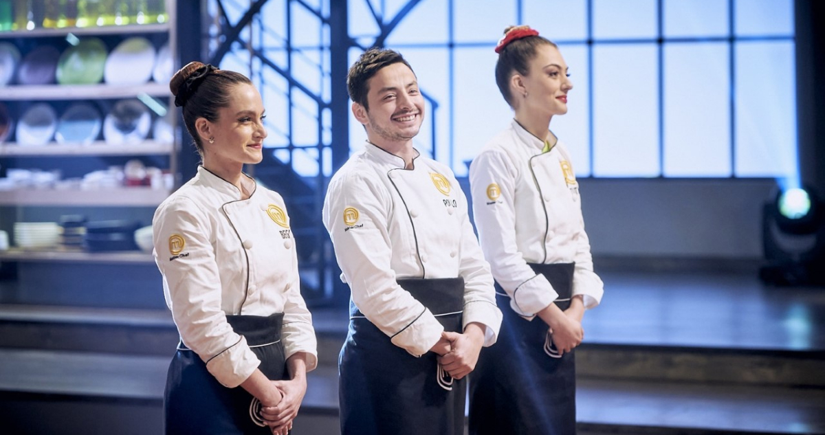 Pollo Castillo, Begoña Basauri y Tutú Vidaurre durante la final de MasterChef Celebrity.