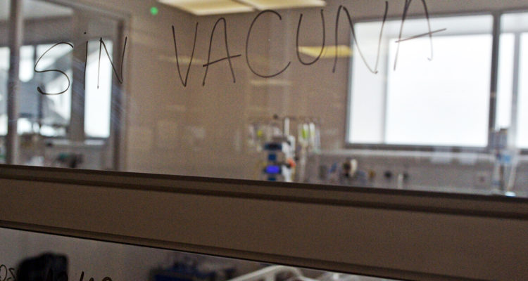 Paciente en UCI sin vacuna