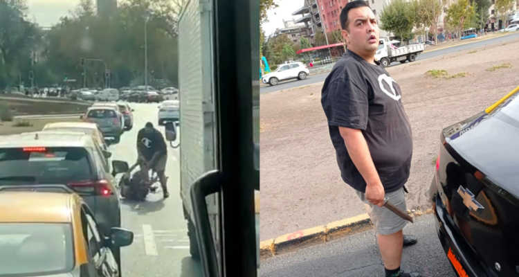 Carabineros busca a taxista por agresión contra ciclista con un puñal en Plaza Baquedano