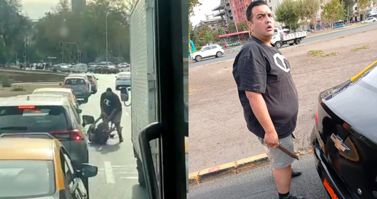Carabineros busca a taxista por agresión contra ciclista con un puñal en Plaza Baquedano