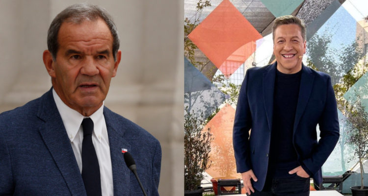 En la imagen se ve a Allamand cuando presentó su renuncia a Cancillería y una foto de Julio César Rodríguez en el set de La Mañana.
