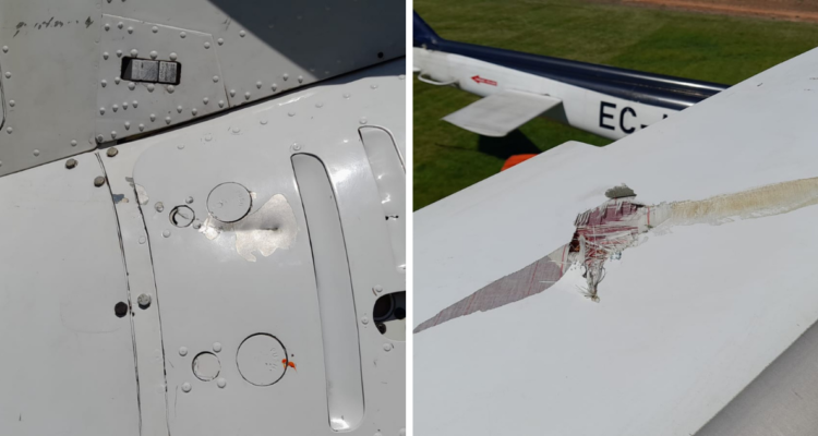 Atacan a balazos a helicoptero que combatia incendio