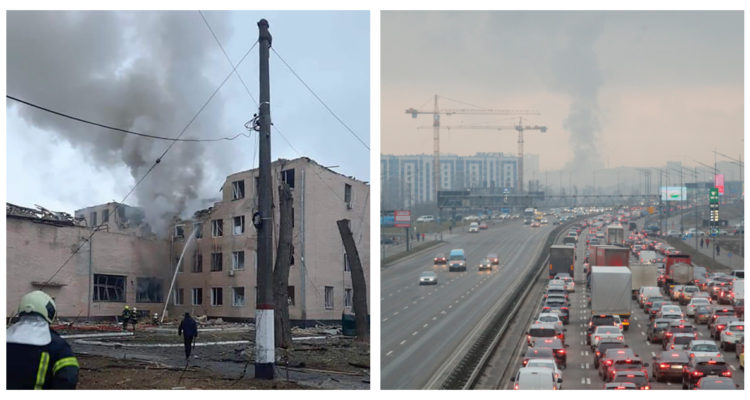 Rusia bombardea aeropuerto y ucranianos evacúan ciudades en medio de las sirenas