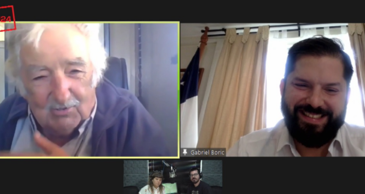 jose mujica y gabriel boric conversan en entrevista de medio uruguayo