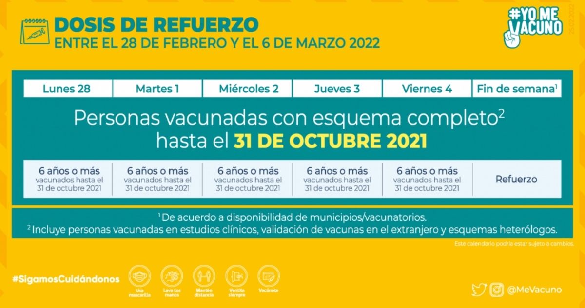 Tercera dosis o dosis de refuerzo: calendario de vacunación