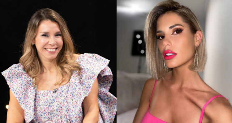 La periodista Cecilia Gutiérrez sonriendo a la cámara y a su lado una selfie de Gala Caldirola.