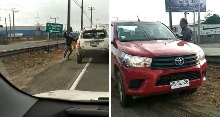 Conductor que rompió vidrios en Ruta 160 acusa haber sido amenazado