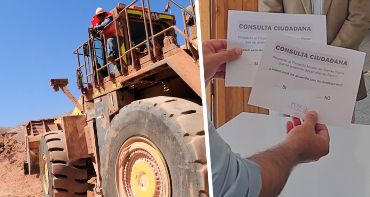 Papeleta de votación de la consulta ciudadana en Penco y maquinaria minera