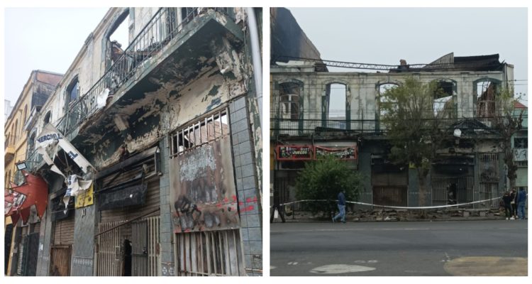 Edificio incendiado Valparaíso