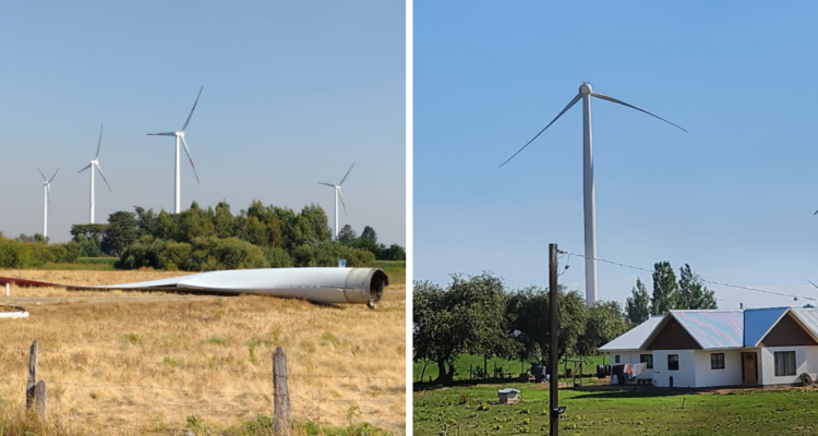 Captan desprendimiento de aspa de torre eólica en Los Ángeles