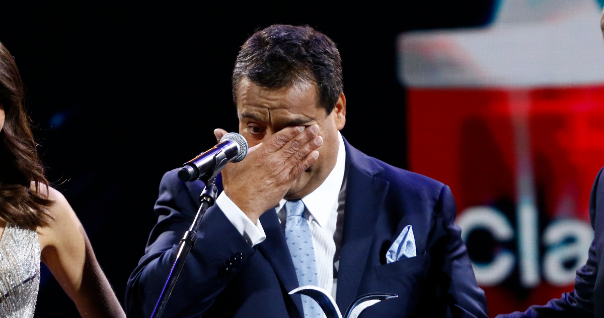 Dino Gordillo emocionado en su presentación de Viña del Mar 2019.