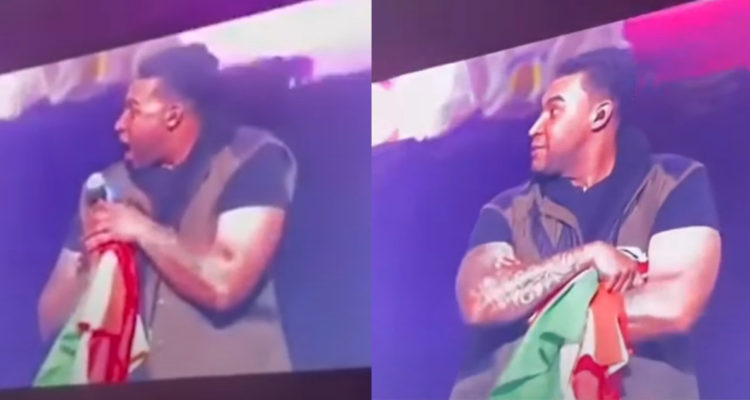 El cantante Don Omar reaccionando a que el público desconozca la canción “Ella y Yo”.