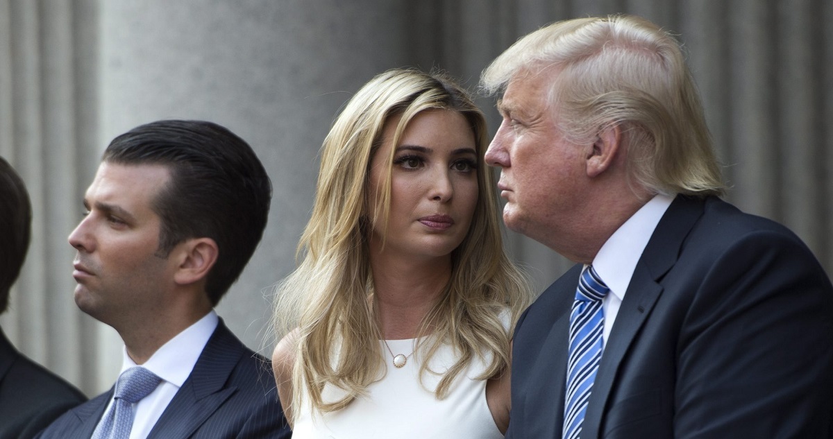 Donald Trump junto a Ivanka y Donald Jr.