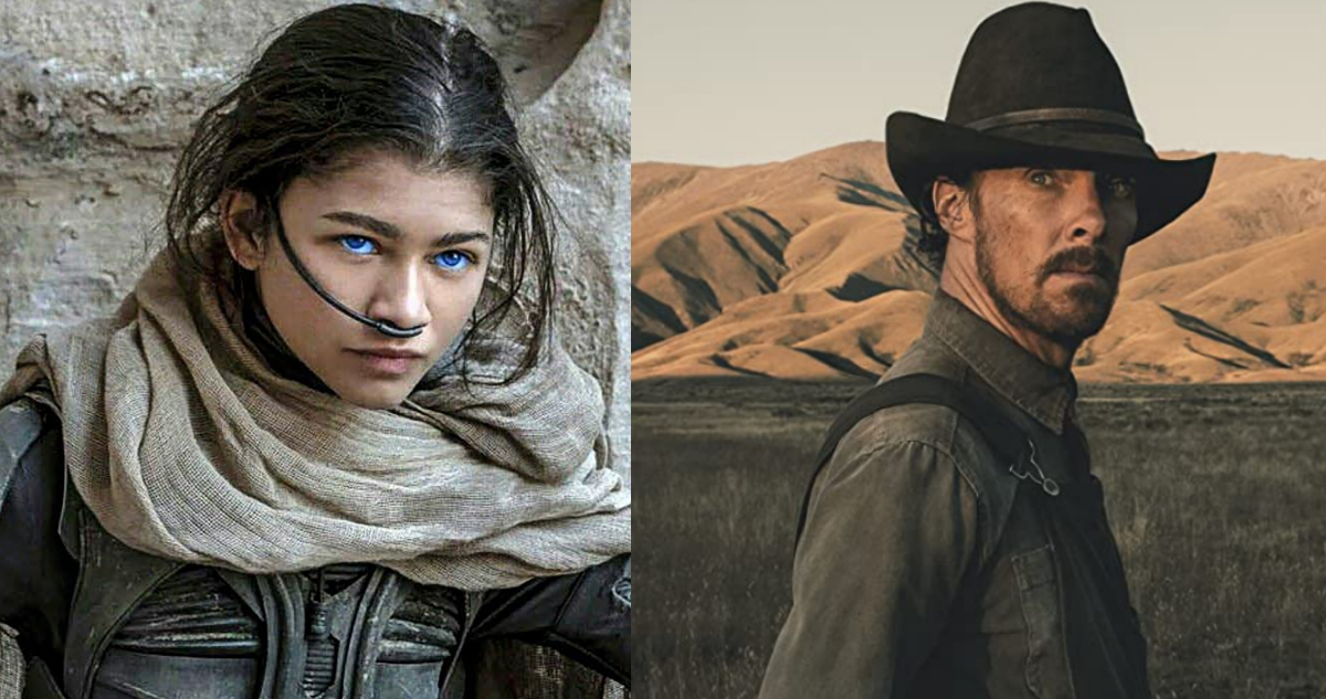 En la imagen se ven capturas de Dune y The Power of The Dog, las películas con más nominaciones en los premios Oscar