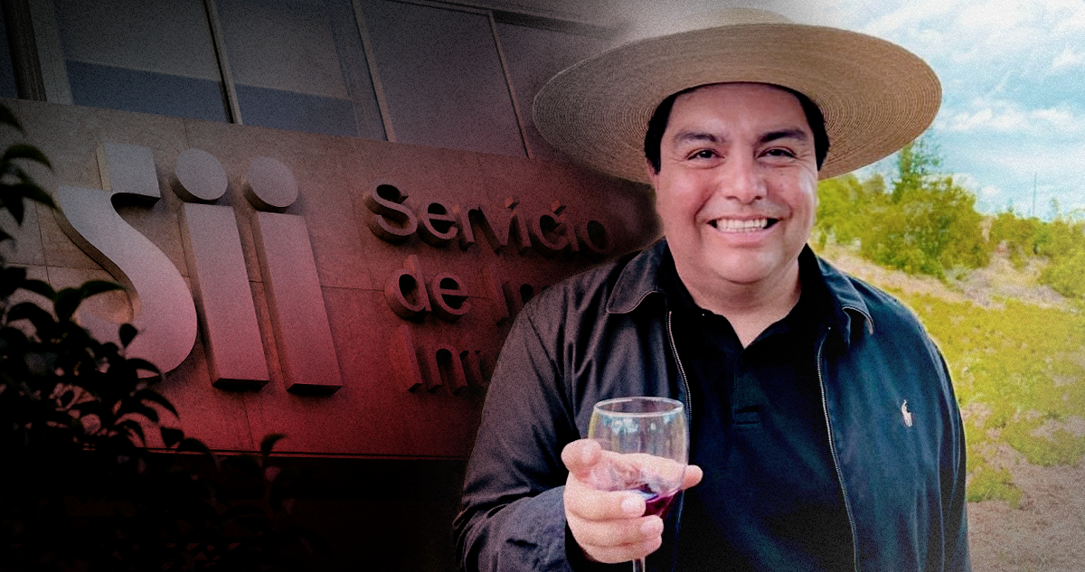 Composición en base a una fotografía de Hansel Silva y una fotografía de la fachada del SII