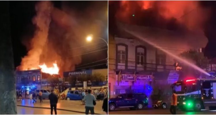 Incendio afecta locales en Valparaíso