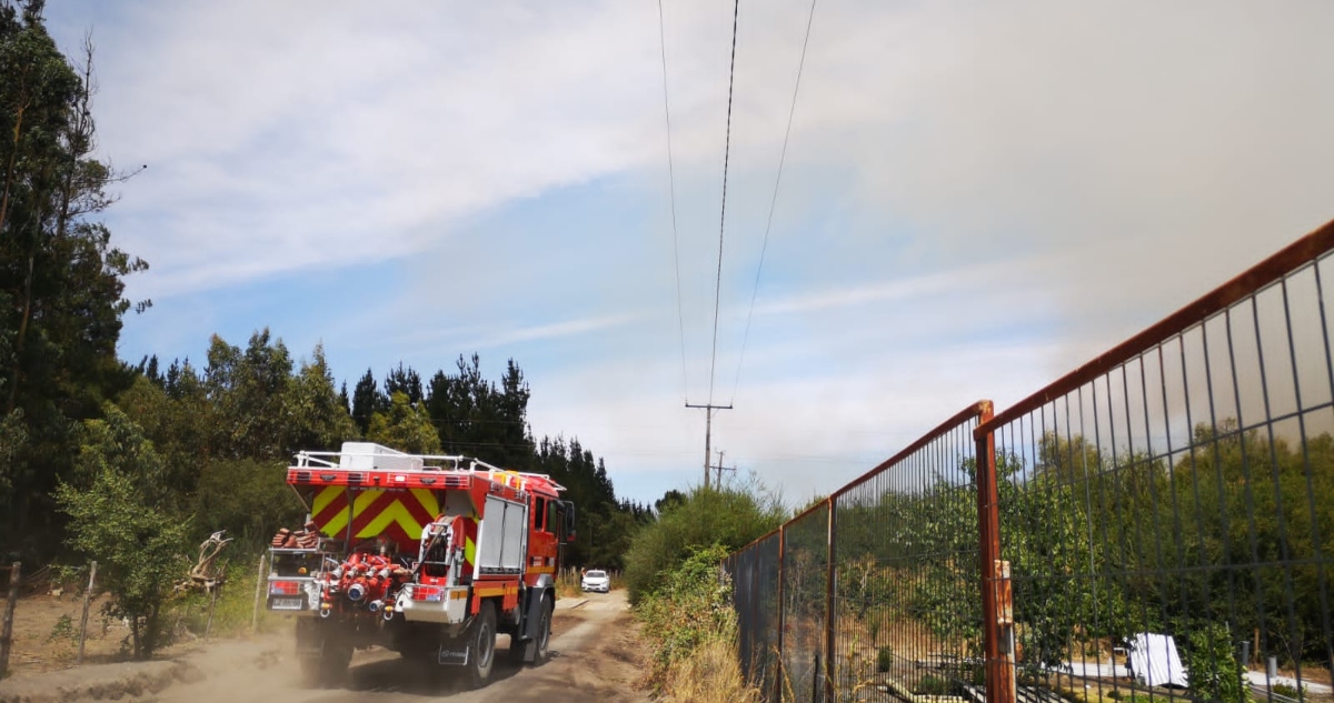 Incendio forestal con amenaza a viviendas