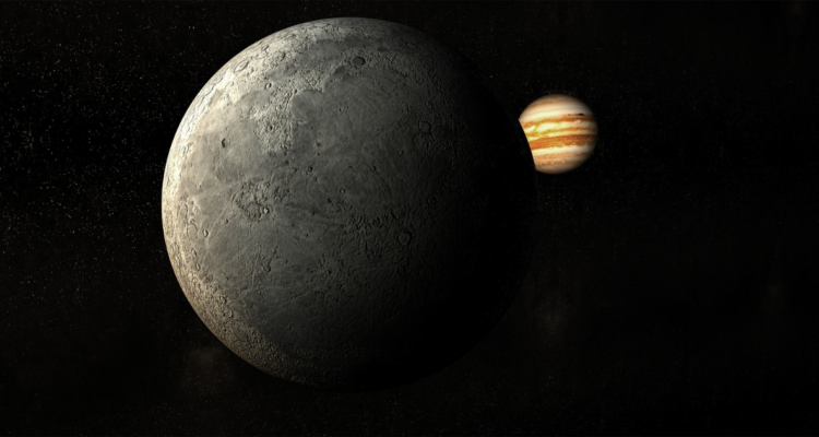 Luna y Júpiter fenómeno astronómico