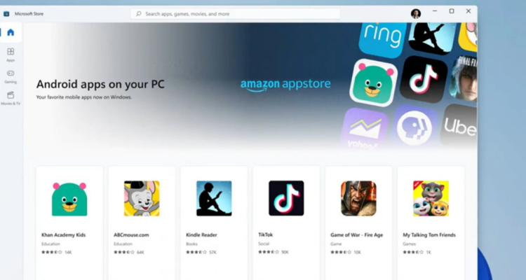 Amazon Appstore con más de 1.000 aplicaciones para Android en Windows 11