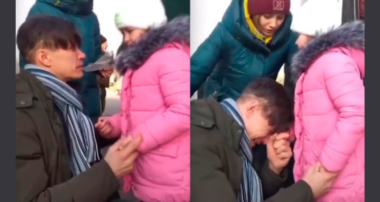 Padre e hija se separan en Ucrania