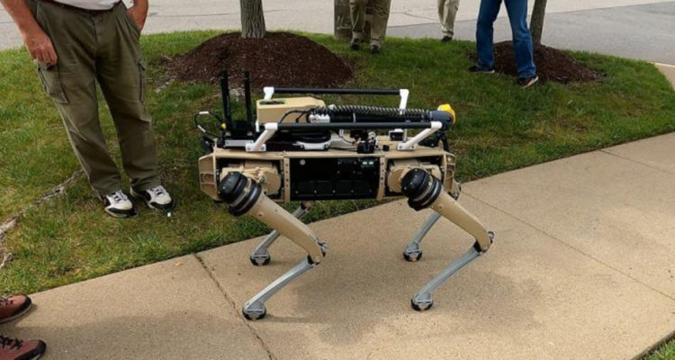 Uno de los modelos de perros robot con el que esperan poder patrullar las fronteras.